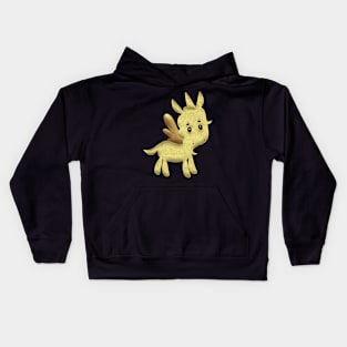 Gold Cute Unicorn Wings Kids Hoodie